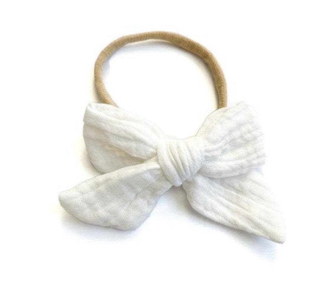 White Knot Bow Headband