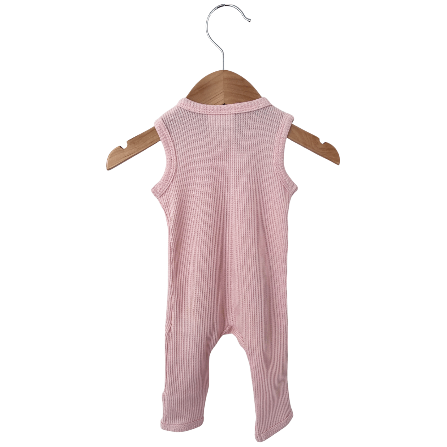 Blush Organic Waffle Sleeveless Romper