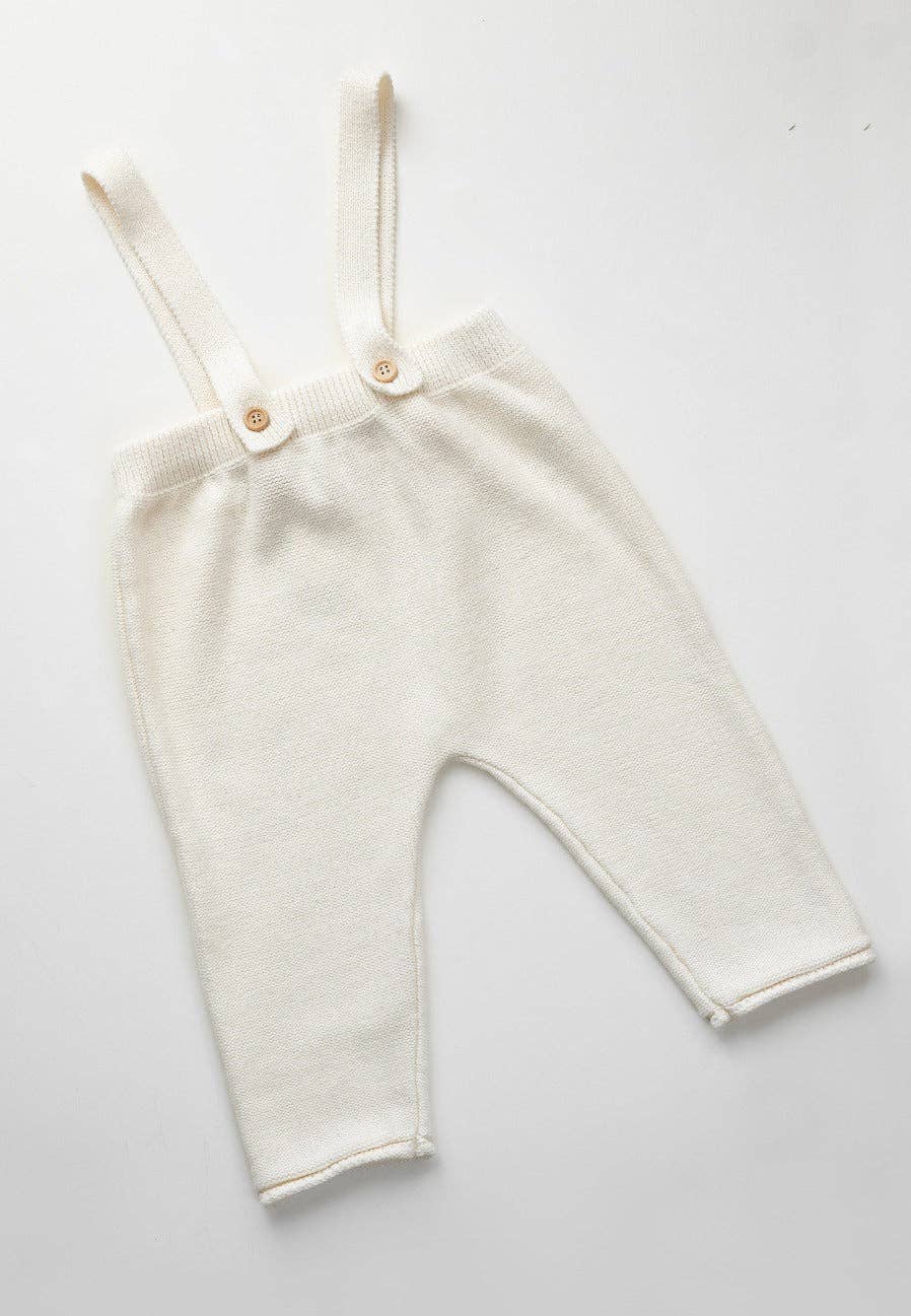 Cloud Cream Knit Suspender Pants