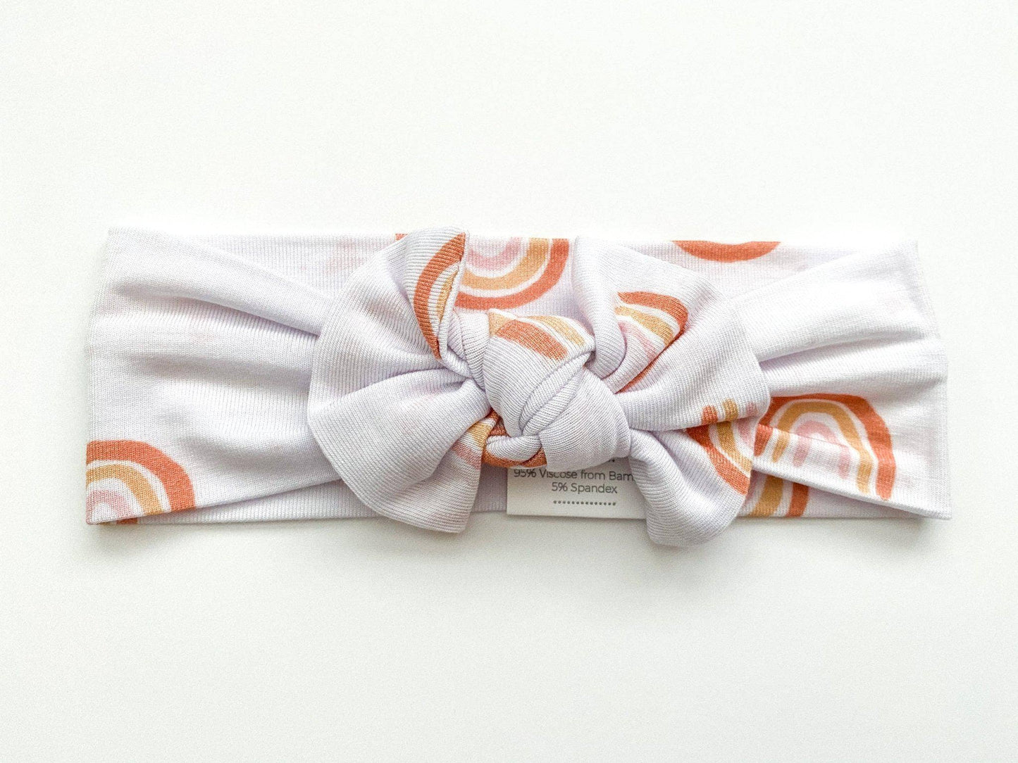 Orange Terrazzo Rainbow Bow Headband