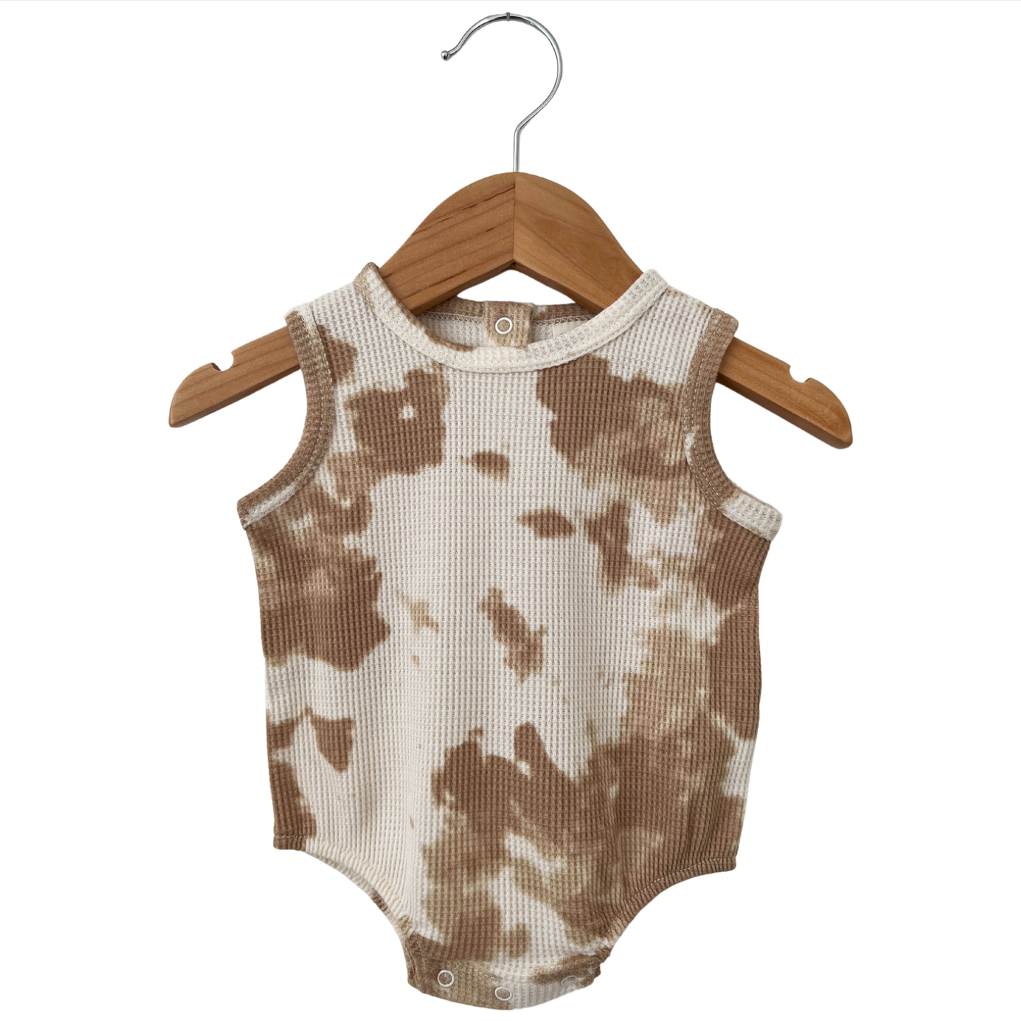 Almond Tie Dye Waffle Romper